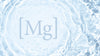 Agua azul celeste con ondas y símbolo de magnesio [Mg].